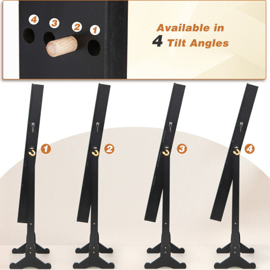 Free Standing Full Length Jewelry Armoire with Lights-Black