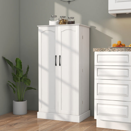 Freestanding Buffet Cupboards Sideboard with 2 Doors and Anti-Tipping Devices-White