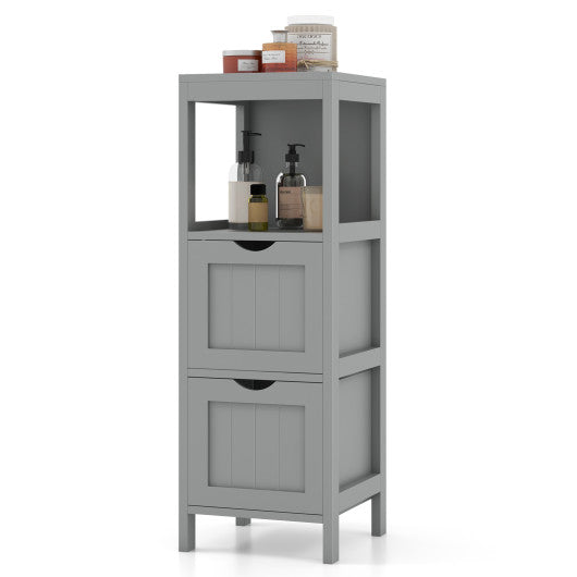 Freestanding Storage Cabinet with 2 Removable Drawers for Bathroom-Gray