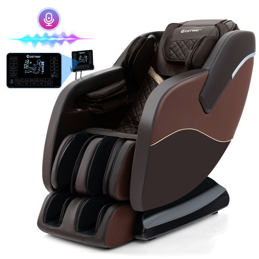 Full Body Massage Chair with Airbags and Heater-Brown