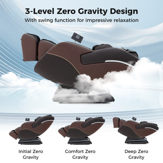 Full Body Massage Chair with Airbags and Heater-Brown