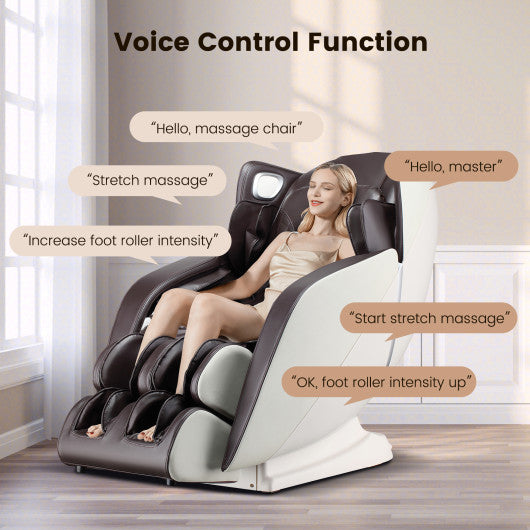 Provox 27-Comfort Full Body Massage Chair with SL Track Airbags Heating-Brown
