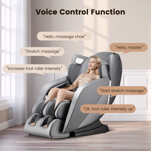 Provox 27-Comfort Full Body Massage Chair with SL Track Airbags Heating-Gray