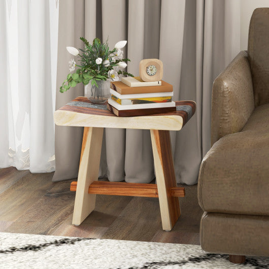 Fully Assembled Shower Stool with Epoxy Finish and Curved Seat