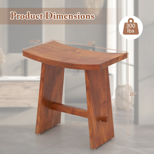 20 Inch Fully Assembled Shower Stool with Curved Seat for Inside Shower