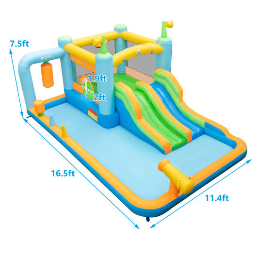 Inflatable Water Slide for Kids Aged 3-10 Years with 735W Blower