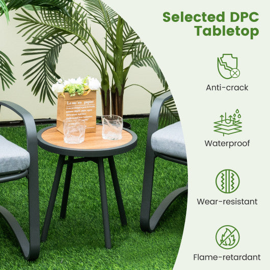 3 Pieces Patio Bistro Conversation Set with Waterproof DPC Tabletop