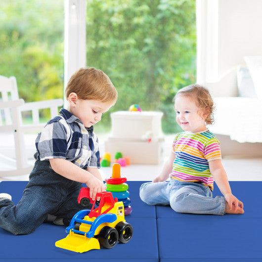 6 x 2 Feet Gymnastic Mat with Carrying Handles for Yoga-Blue