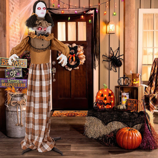 Halloween Animatronic Haunted Woman with Pop Up Head and Control Button