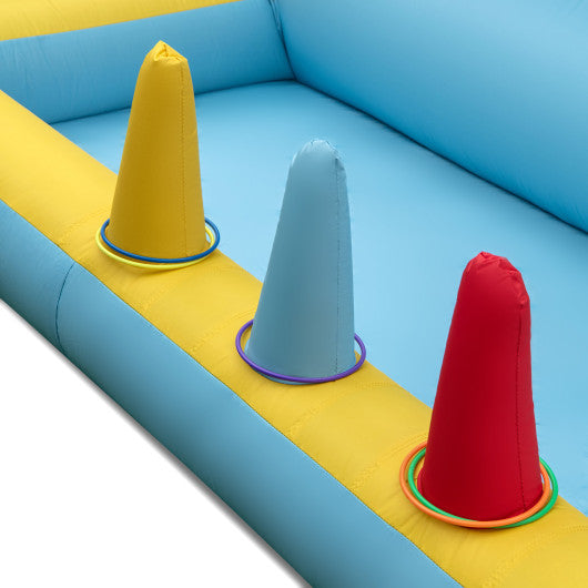 Inflatable Bounce House 7-in-1 Bouncy Castle with Slide and Tunnel with 480W Blower