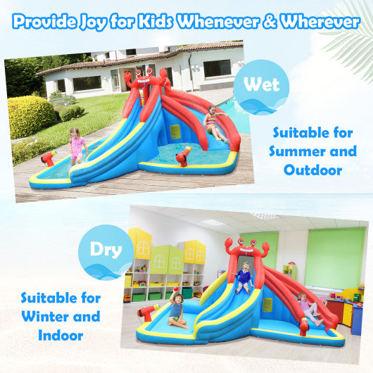 Inflatable Water Slide Bounce House with Water Cannon with 680W Blower