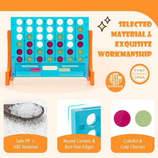 Jumbo 4-to-Score Connect Game Set with Carrying Bag and 42 Coins-Orange