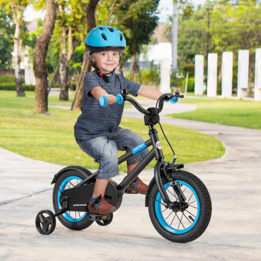 Kids Bike with Adjustable Handlebar and Saddle Black-12 Inches