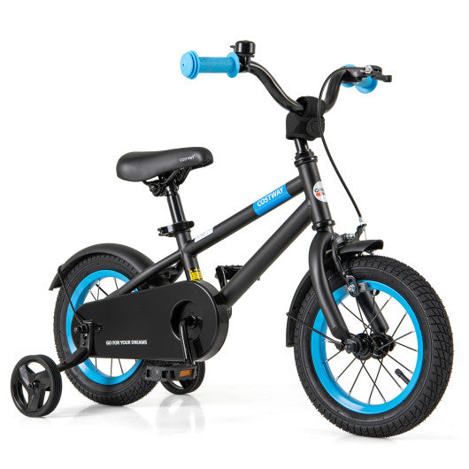 Kids Bike with Adjustable Handlebar and Saddle Black-12 Inches