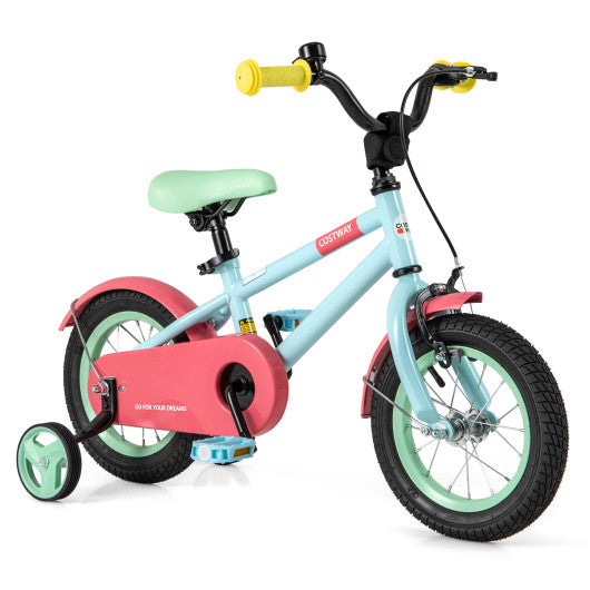 Kids Bike with Adjustable Handlebar and Saddle Blue-12 Inches