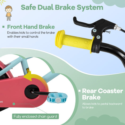 Kids Bike with Adjustable Handlebar and Saddle Blue-16 inches