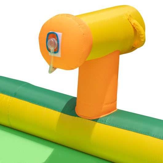 Kids Inflatable Water Slide with 2 Long Slides and 2 Soccer Gates with 1100W Blower