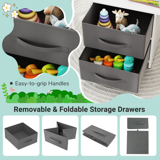 Kids Table and 2 Chairs Set Removable Storage Drawers