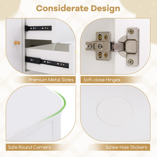 Kids Toy Storage Organizer with Open Shelf and 2 Drawers for Playroom-White