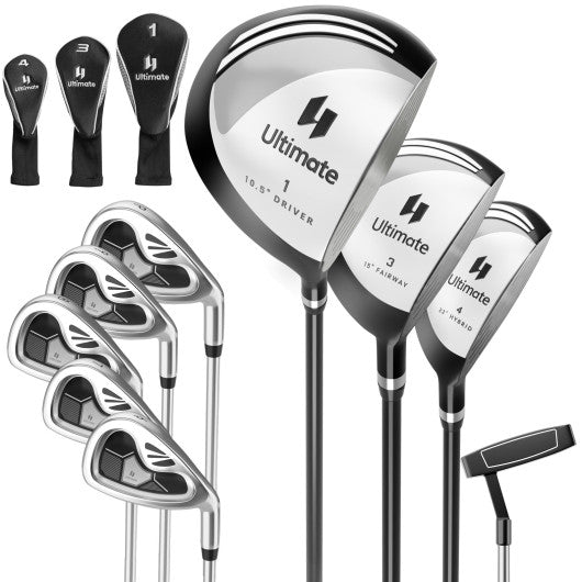 Men's 9 Pieces Complete Golf Club Set-Gray