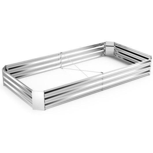Metal Galvanized Raised Garden Bed with Open-Ended Base-8 x 4 ft