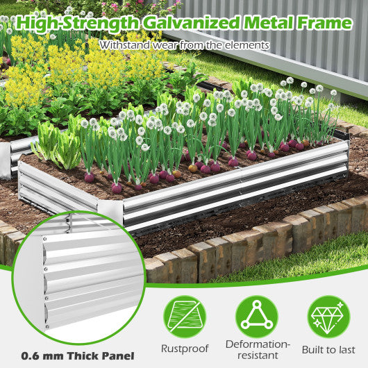 Metal Galvanized Raised Garden Bed with Open-Ended Base-8 x 4 ft