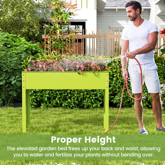 Metal Raised Garden Bed with Legs and Drainage Hole-40 x 11 x 31.5 inches