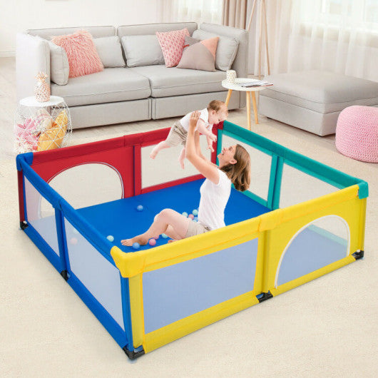 Large Infant Baby Playpen Safety Play Center Yard with 50 Ocean Balls-Color