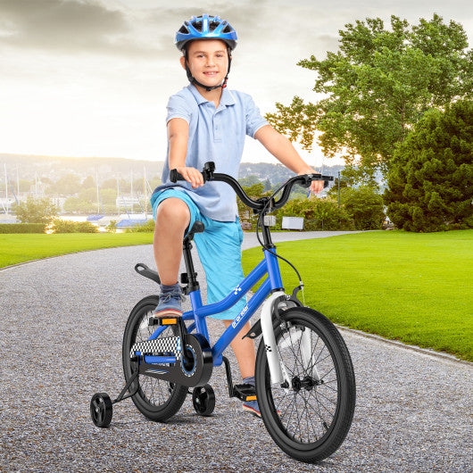 18 Feet Kids Bike with Removable Training Wheels-Navy