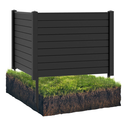 Outdoor PVC Air Conditioner Fence with 20 Inch Long Stakes-Black