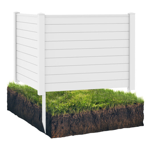 Outdoor PVC Air Conditioner Fence with 20 Inch Long Stakes-White