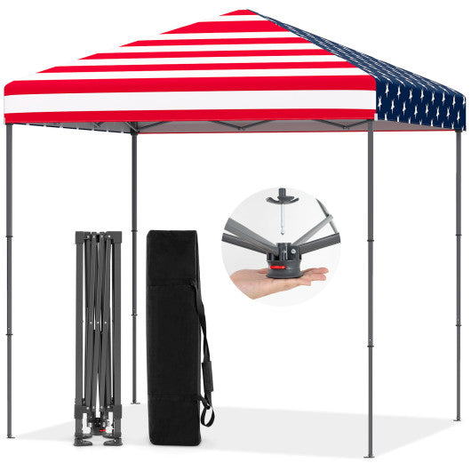 6.6 x 6.6 Feet Outdoor Pop-up Canopy Tent with UPF 50+ Sun Protection-Multicolor