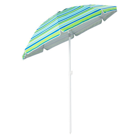 6.5 Feet Patio Beach Umbrella with Waterproof Polyester Fabric-Green