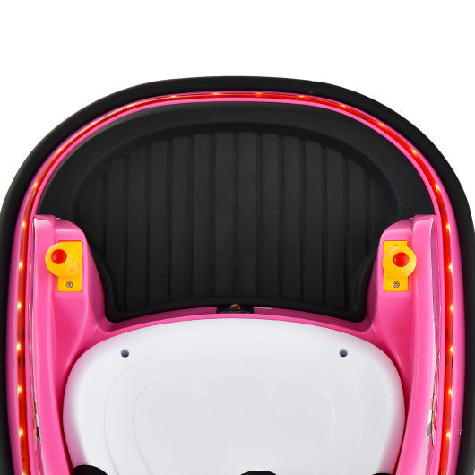 12V Electric Kids Ride On Bumper Car with Flashing Lights for Toddlers-Pink