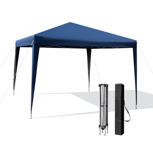 10 x 10 Feet Outdoor Pop-up Patio Canopy for Beach and Camp-Blue