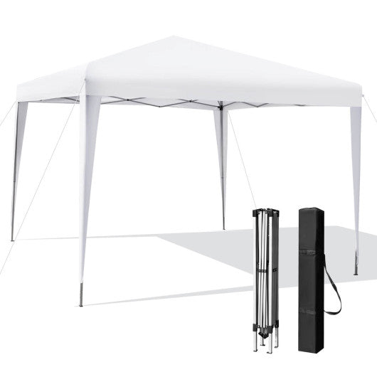 10 x 10 Feet Outdoor Pop-up Patio Canopy for Beach and Camp-White