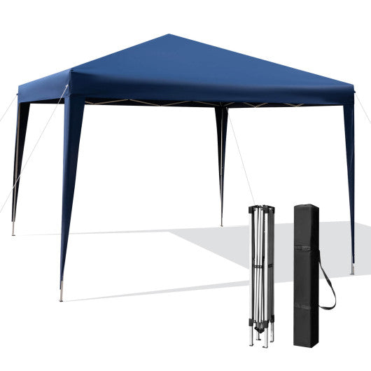 10 x 10 Feet Outdoor Pop-up Patio Canopy for Beach and Camp-Blue