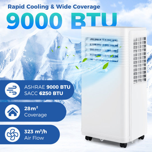 9000 BTU Portable Air Conditioner 3 in 1 AC Unit with Fan and Dehumidifier