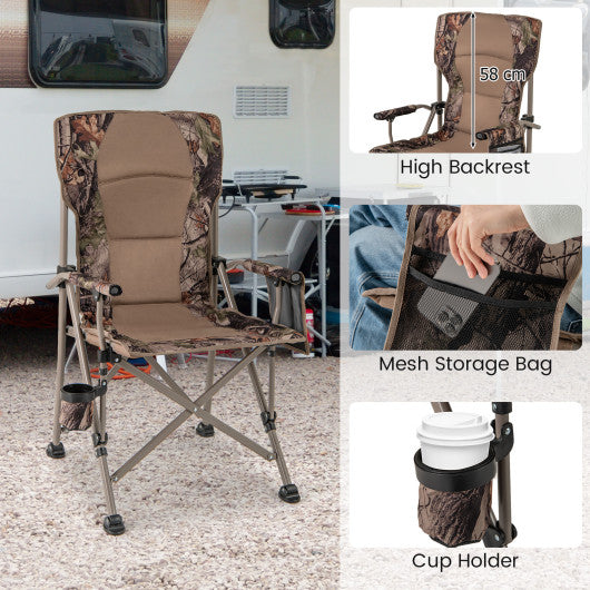 Portable Camping Chair with 400 LBS Metal Frame and Anti-Slip Feet
