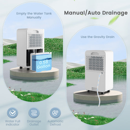 32 Pints Dehumidifier with Sleep Mode and 24H Timer for Home Basement-White