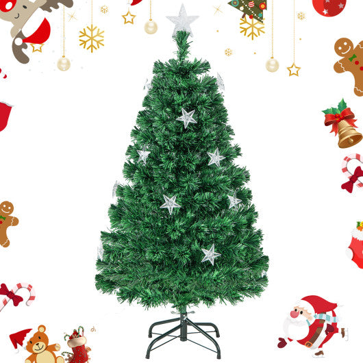 Prelit Fiber Optic Christmas Tree with Warm White Lights-4 ft