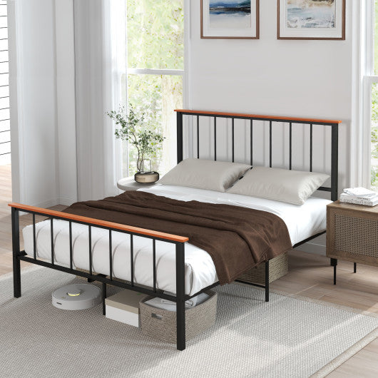 Bed Frame with Headboard and Footboard-Queen Size