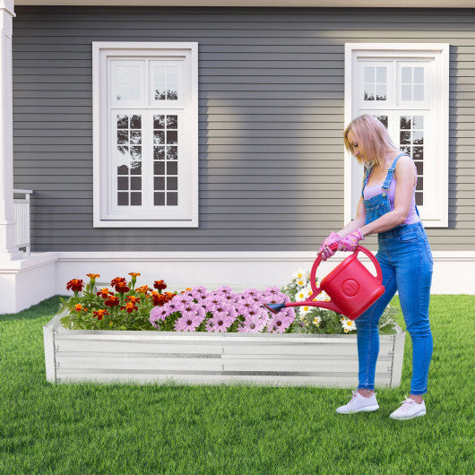Metal Galvanized Raised Garden Bed with Open-Ended Base-6 x 3 ft