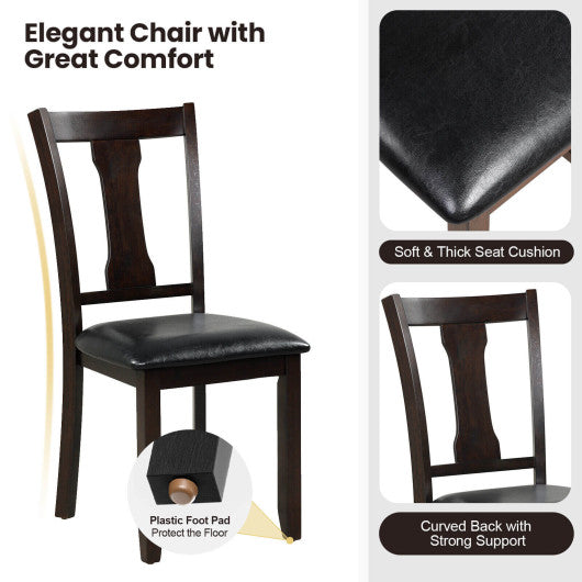 5-Piece Round Dining Table Set Wooden Kitchen Modern Table and 4 Chairs