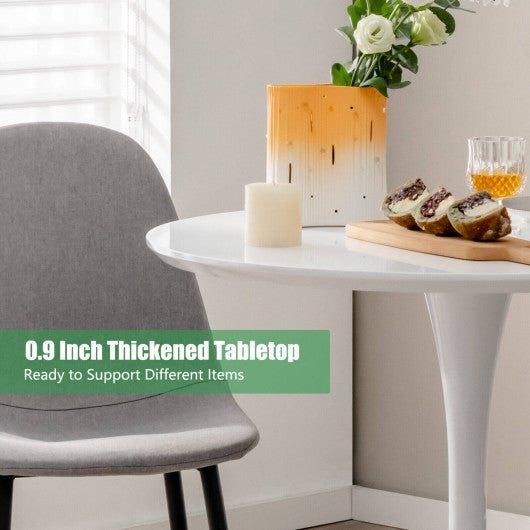 32 Inch Modern Tulip Round Dining Table with MDF Top-White