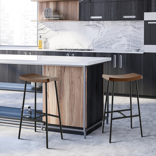 29 Inch Industrial Saddle Bar Stool with Metal Legs-29 inches