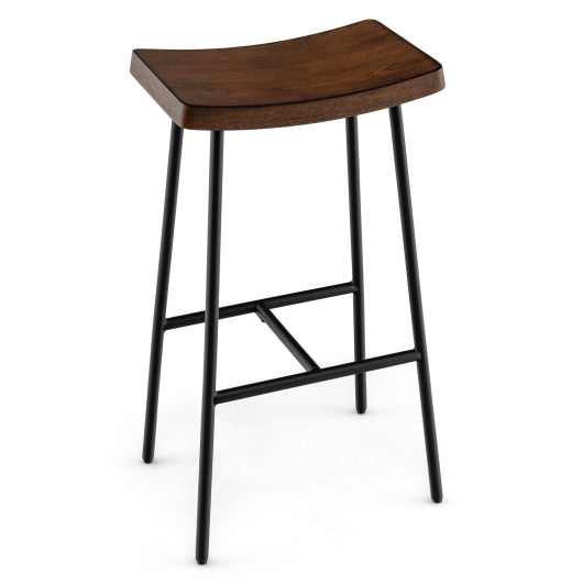 29 Inch Industrial Saddle Bar Stool with Metal Legs-29 inches