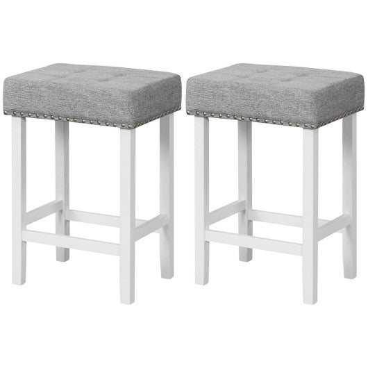 2 Pieces Counter Height Bar Stools with Sponge Padded Cushion-24.5 inches