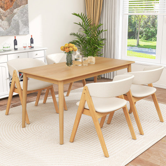 Set of 2 Soft Padded Accent Armchairs for Dining Room-Natural and Beige