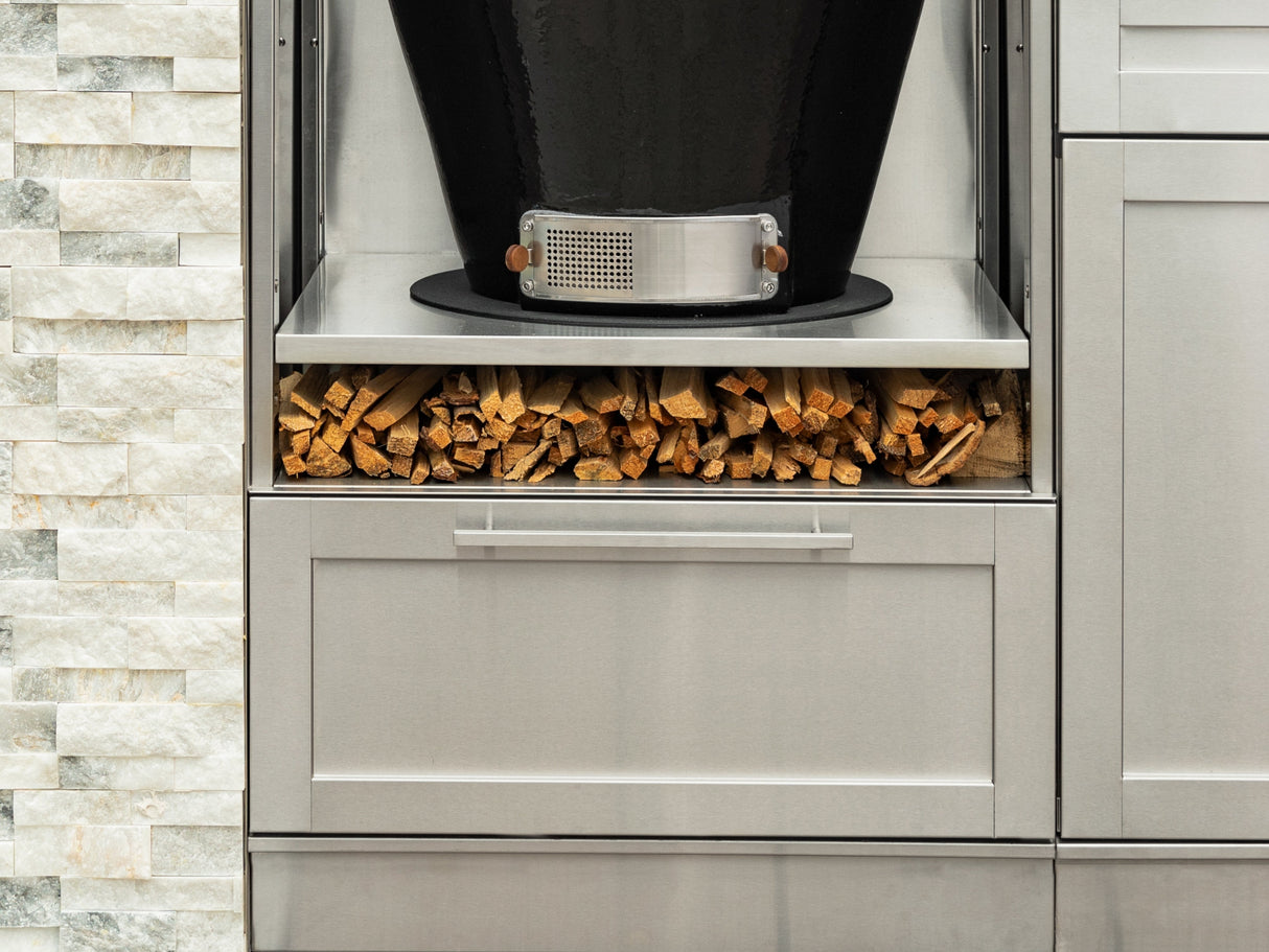 Outdoor Kitchen Signature Series 4 Piece Cabinet Set 3 Drawer, Kamado and Grill Cabinet